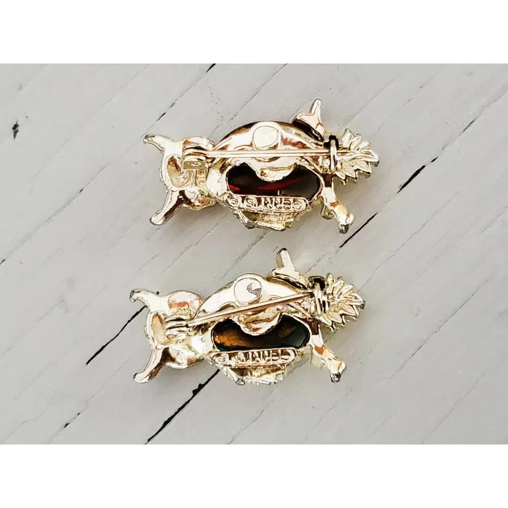 Vintage Gerry's Matching Owl Brooches